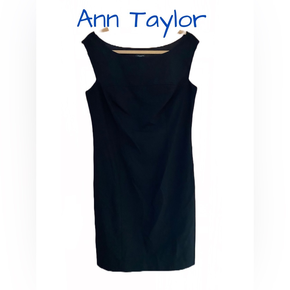 Classic Ann Taylor Black Sheath Dress Size 10 NWT